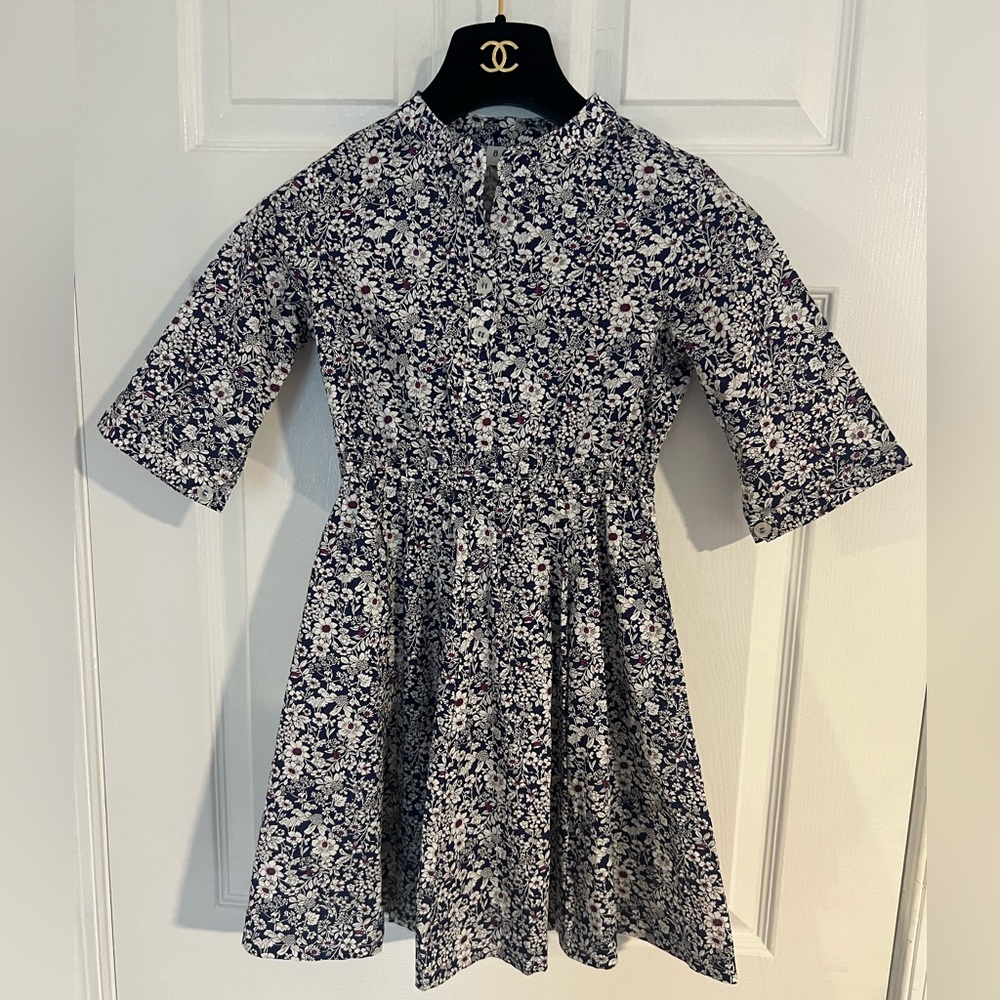 Miss B Busy Bees Floral 3/4 sleeve 100% cotton dress w/ pockets Girls size 8